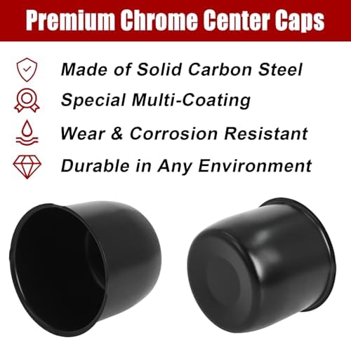 4.25" Bore Push-Through Trailer Wheel Center Caps, 3.66" Tall, 4 Pack - Image 2