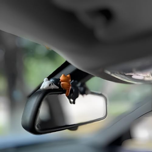 6 Pcs Cute Cat Car Accessories Funny Resin Cat Figurines - Image 5