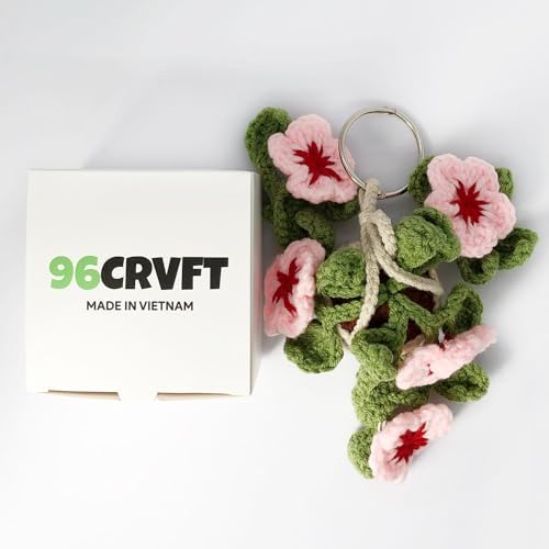 Cute Crochet Cherry Blossom Hanging Plant - Image 3