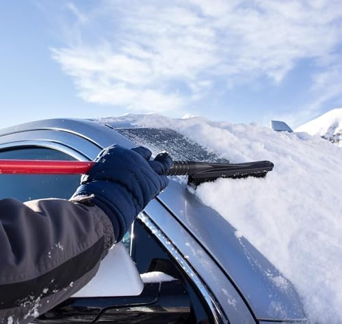 42" Telescopic Snow Brush Ice Scraper Extendable Handle Winter Tool, 3 Pack - Image 2