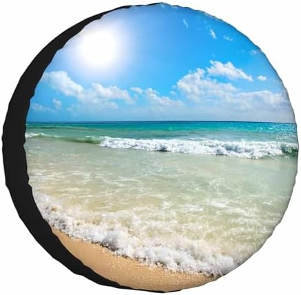 Sunny Beach Spare Tire Cover 15 inch Wheel Beautiful Beach Protectors by NOMEDOGYIM