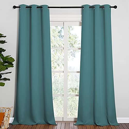 NICETOWN Patio Glass Door Panels, 1 Pair, 42 x 90-inch, Sea Teal by NICETOWN