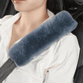 AOGELAN 2 Pack Fluffy Fuzzy Genuine Sheepskin Car Seat Belt Cover Pad, Seatbelt by AOGELAN