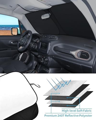 Foldable Front Windshield Sunshade fit - Image 4