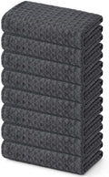 Homaxy Microfiber Waffle Weave Kitchen Towels, 8 Pack, Dark Grey by Homaxy