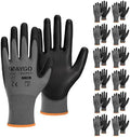 KAYGO Safety Work Gloves for Men Women, PU Coated Palm & Fingers by KAYGO