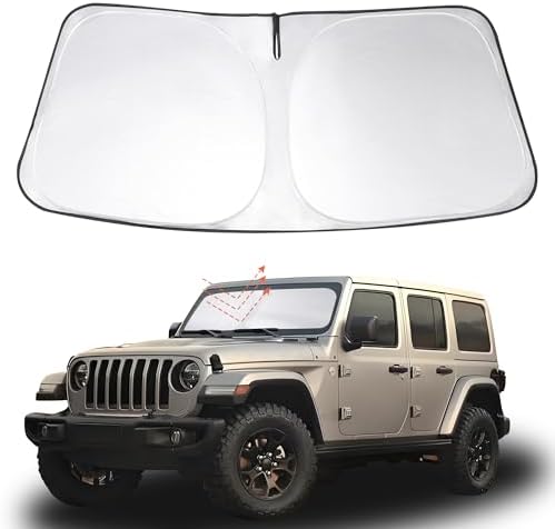 Windshield Sun Shade Sunshade for 2018-2026 Jeep Wrangler JL/4XE by LHFLIVE