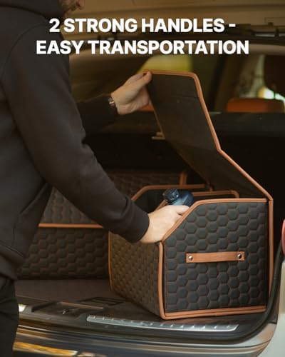 Owleys Trunk Organizer for Car, PU Leather, 17.7in 40L - Image 5