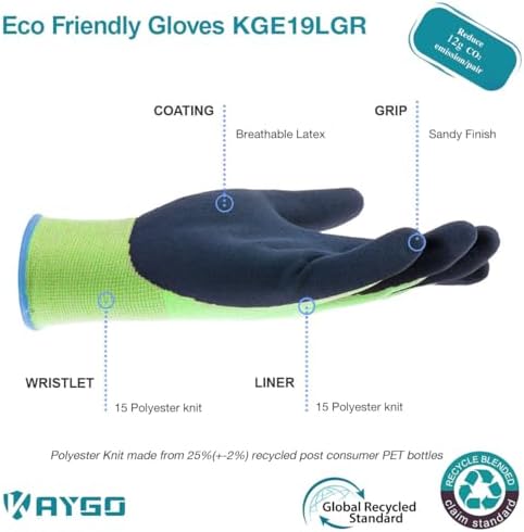 KAYGO Women's Work Gloves, Sandy Latex Grip, Breathable - Image 2