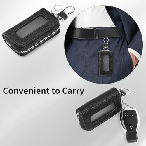 SENDEFN Universal Car Key Fob Case Leather Smart Remote Keychain Protector - Image 5