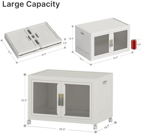 Stackable Storage Bins with Doors & Lids & Wheels - Image 2