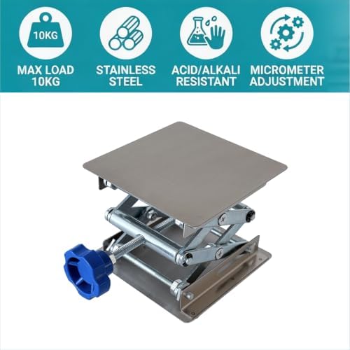 4"x4" Stainless Steel Lab Jack Mini Scissor Lift 6.6lbs Load Capacity - Image 4