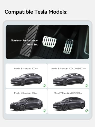 TPARTS Aluminum Pedal Covers for Tesla Model Y Juniper/Model 3 Highland - Image 2