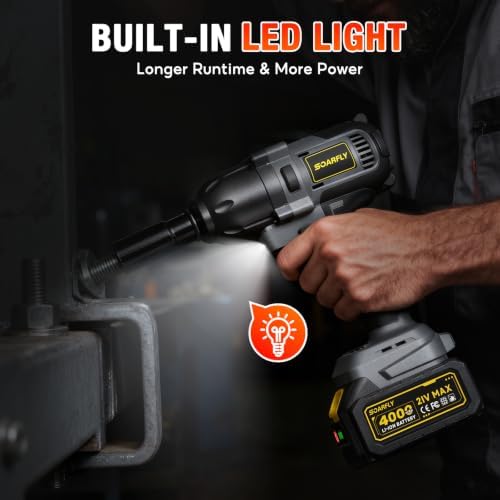 SOARFLY 1/2" Cordless Impact Wrench, 738 Ft-lbs Impact Gun - Image 5