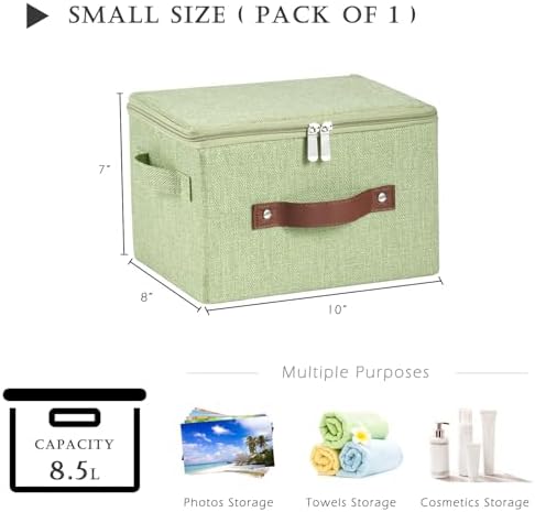 Storage Bins with Zipper Lids Decorative Lidded Baskets Boxes - Image 3