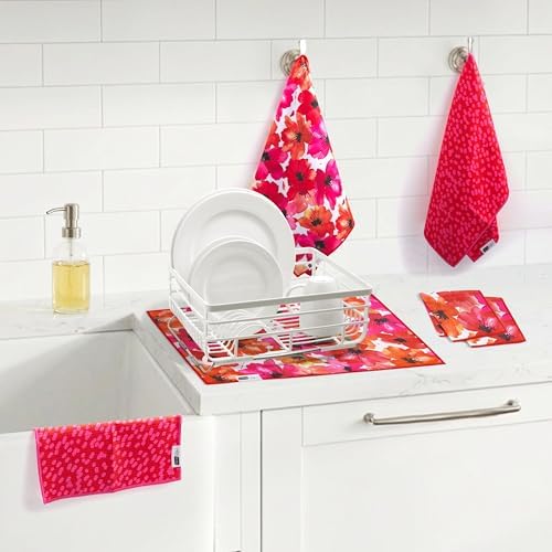 RITZ 6-Piece Poppy & Dots Microfiber Kitchen Set – Vibrant Watercolor Botanical - Image 4