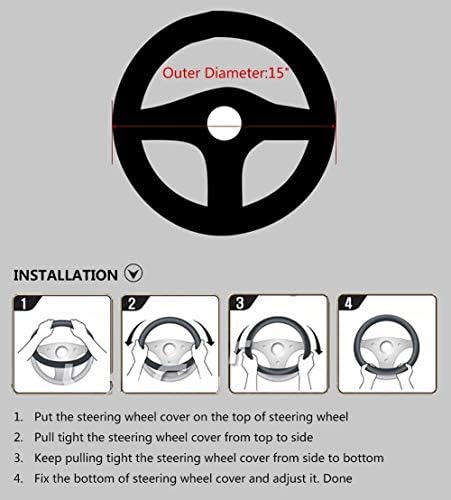 Valleycomfy Steering Wheel Covers Universal 15 inch - Image 5