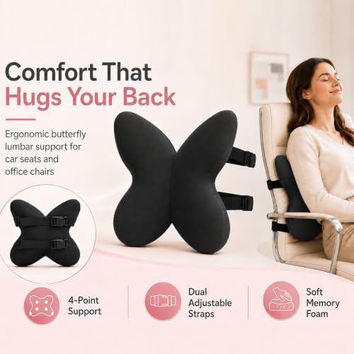 Memory Foam Lumbar Support Pillow, Back Support - Image 2