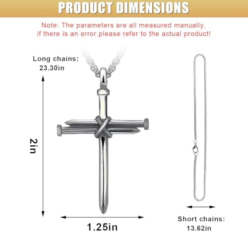 Nail Cross Pendant for Car Rearview Mirror, 3 Nails Metal Cross Car Rear View - Image 2