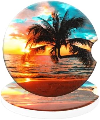 Jeffdad Car Cup Holder Coasters, 2 Pack Absorbent Ceramic Coaster 2.56" by Jeffdad