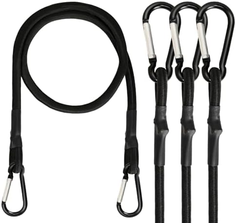 Bungee Cords with Carabiner, 36 inch Bungee Cords Heavy Duty Outdoor, 1/3 Inch by QGEIBBungeecordswithhooks