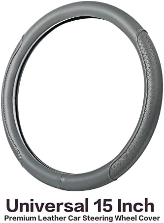Microfiber Leather Steering Wheel Cover, Classic Embossing, Breathable - Image 2