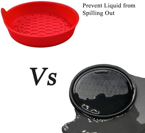Amooca 4-Pack Spill-Proof Cup Coasters Non-Slip Car Cup Holder Inserts - Image 4