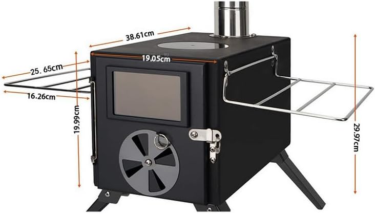 Portable Hot Tent Stove, Light Weight Camp Wood Stove, Carbon Steel Camping - Image 3