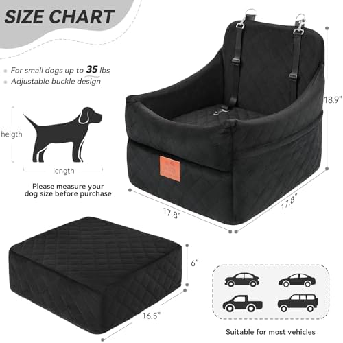 GL GLENSLAVE Dog Car Seat for Small/Medium Dogs, Dog Booster Car Seats - Image 3