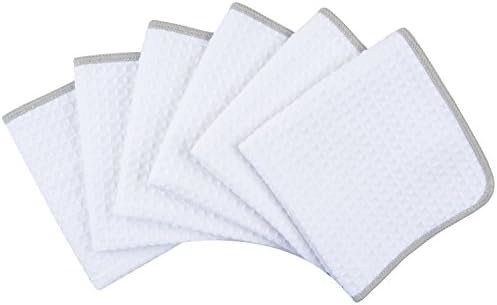 KinHwa Waffle Microfiber Dish Cloths White Kitchen Towels, Cleaning Cloth - Image 4