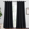 NICETOWN Patio Blackout Long Curtains Shades 2 Panels 55 x 120-inch Black by NICETOWN