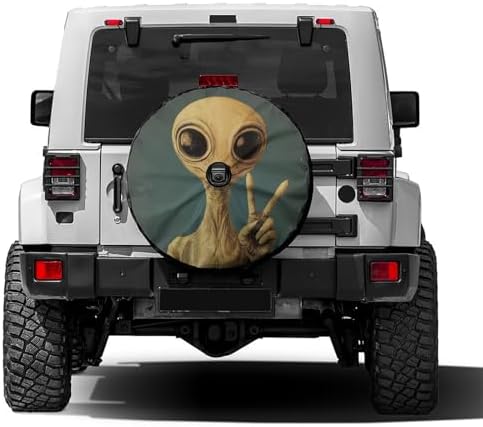 KiuLoam Martian Alien Peace Sign Retro Spare Tire Cover by KiuLoam