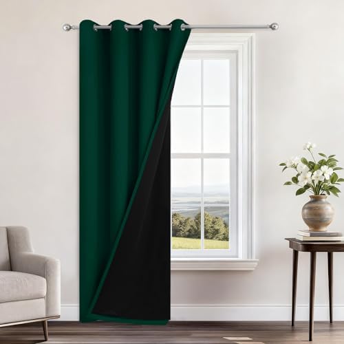 Yakamok Dark Green Blackout Curtains 96" Long by Yakamok