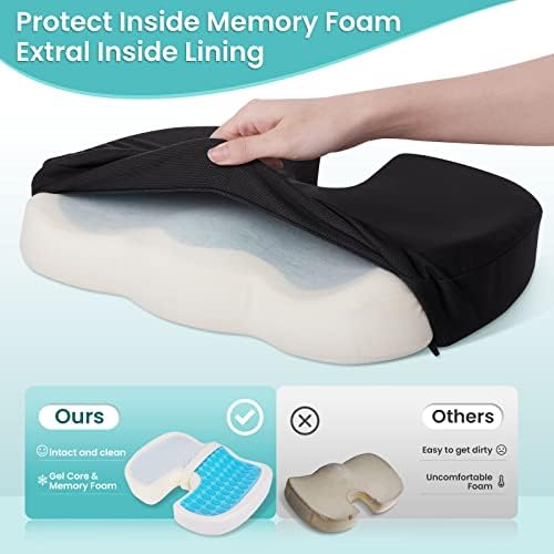 Gel Seat Cushion, Cooling Memory Foam Cushion - Image 4
