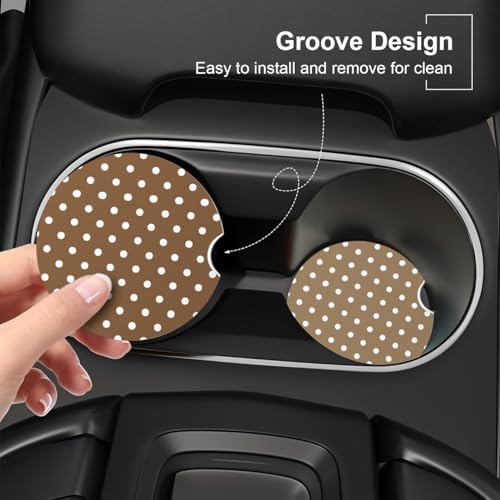 Ceramic Car Coasters – Absorbent Car Cup Holder Coaster Set - Image 4