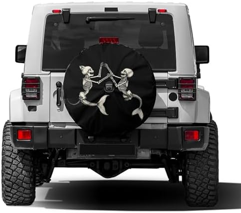 Cat Skeleton Spare Tire Cover by Foruidea