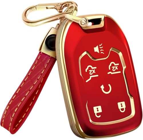 Lucrum Compatible with Chevy, Buick Key Fob Cover & Keychain by Lucrum