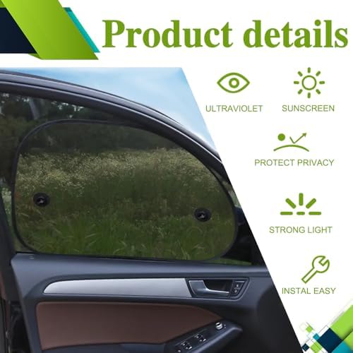 2PCS Car Window Shade, Mesh Car Window Screen Provide Glare and UV Rays - Image 3