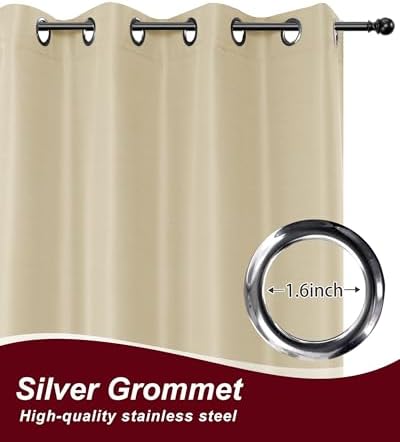 Grommet Outdoor Curtains for Patio Waterproof 8 Pcs 54x108 In Cream - Image 2
