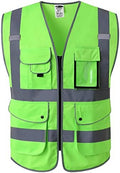JKSafety Safety Vest for Men Women Reflective Hi Vis JK150 Green L by JKSafety
