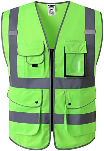 JKSafety Safety Vest for Men Women Reflective Hi Vis JK150 Green L by JKSafety