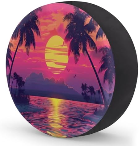 Palm Trees Spare Tire Cover 15in Spare Wheel Covers Tire Storage Cover - Image 2