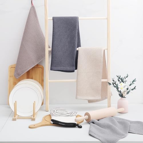 Homaxy 100% Cotton Waffle Weave Kitchen Dish Towels 12-Pack, Mixed Color - Image 6