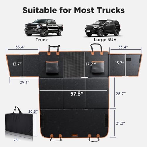 FURTIME XL Back Seat Extender for Dogs, Hard Bottom Seat Cover for Truck - Image 2