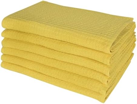 Dish Towels|Kitchen Dish Cloths Two-Sided Waffle Terry|13x28 Inches 100% Cotton by CandyCottons