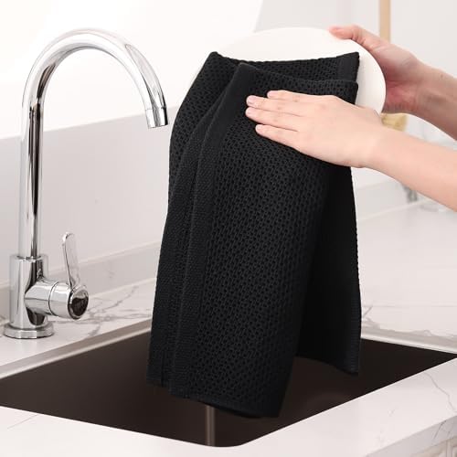 Homaxy 100% Cotton Oversized Waffle Weave Kitchen Towels 4-Pack - Image 4