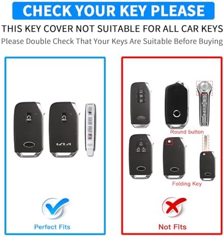 QBUC for KIA Key Fob Cover, Upper Leather + Soft TPU Key Case Shell - Image 2