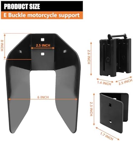 4Pack E-Track Wheel Chock for Motorcycle, E Track Dirt Bike Wheel Chocks - Image 2