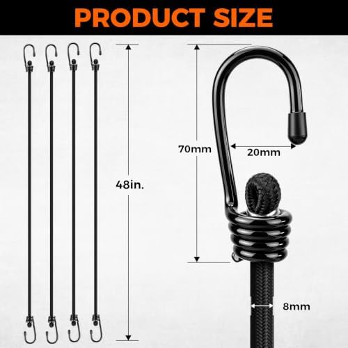 4-Piece 48 Inch Bungee Cords - Image 2