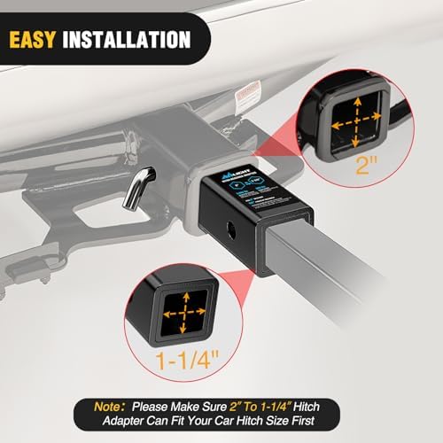 Nilight Trailer Hitch Receiver Adapter Reducer Sleeve 2 to 1-1/4 Inch - Image 7
